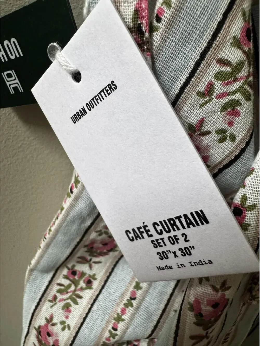 Urban Outfitters Paige Stripe Floral Café Curtain Set of 2 - 30” x 30” Open Box